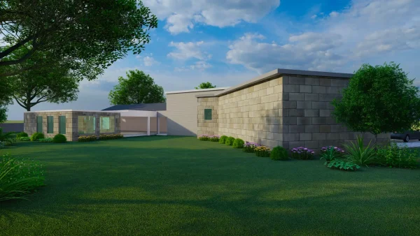 3734JZ Sprawling Contemporary Ranch with Angled 3-Car Garage - Image 3