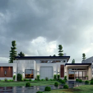 3882DS - 3-Bed Contemporary House Plan with Outdoor Kitchen