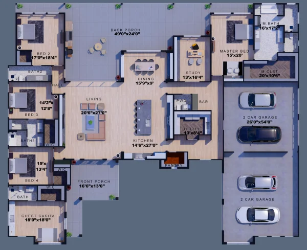 4251JZ - Modern Farmhouse with Guest Casita - Image 2